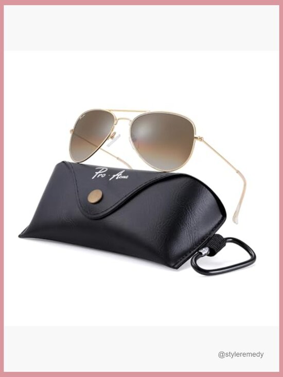 Small Aviator Sunglasses with Glass Lenses and Metal Frame main image 7